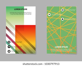 Abstract vector business template set. Brochure layout, modern cover design, poster, geometric shapes lines with texture background.
