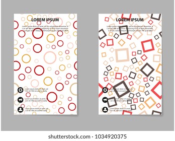 Abstract vector business template set. Brochure layout, modern cover design, poster, geometric shapes lines with texture background.