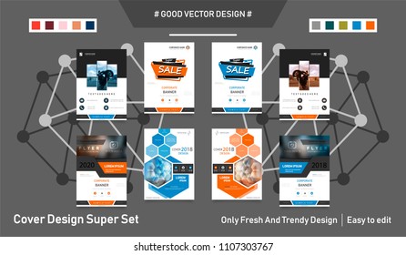 Abstract vector business template set. Brochure layout, cover modern design annual report, poster, A4 flyer with green squares, triangles, diagonal geometric shapes lines with texture background.