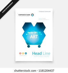 Abstract vector business template set. Brochure layout, cover modern design annual report, poster, A4 flyer with green squares, triangles, diagonal geometric shapes lines with texture background.
