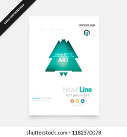 Abstract vector business template set. Brochure layout, cover modern design annual report, poster, A4 flyer with green squares, triangles, diagonal geometric shapes lines with texture background.