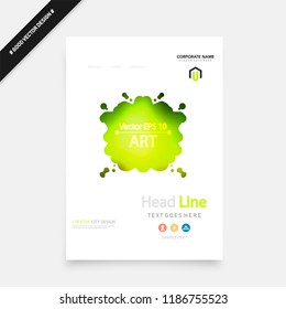 Abstract vector business template set. Brochure layout, cover modern design annual report, poster, A4 flyer with green squares, triangles, diagonal geometric shapes lines with texture background.