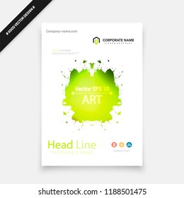 Abstract vector business template set. Brochure layout, cover modern design annual report, poster, A4 flyer with green squares, triangles, diagonal geometric shapes lines with texture background.