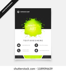 Abstract vector business template set. Brochure layout, cover modern design annual report, poster, A4 flyer with green squares, triangles, diagonal geometric shapes lines with texture background.