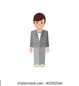 Abstract vector businessman illustration. Pure and simple flat design