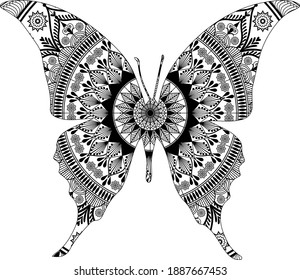 abstract vector butterfly mandala design