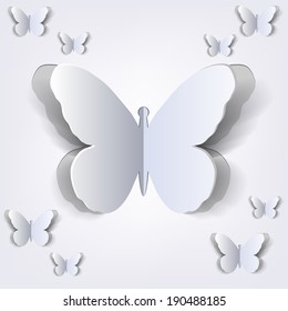 Abstract vector butterfly of paper. Vector   illustration