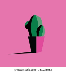 abstract vector cactus flat icon