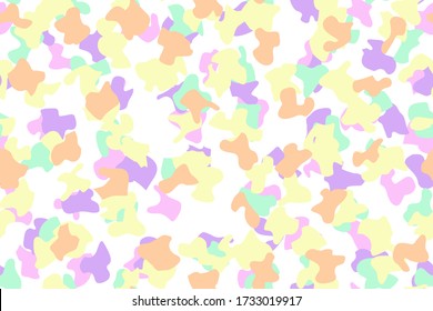 Abstract Vector Camouflage. Dirty Fabric Pattern. Rainbow Urban Camouflage Seamless Art. Holi Pastel Grunge. Multi Camo Print. Modern Multi Pattern. Repeat Military Camoflage. Seamless Camo Girl.