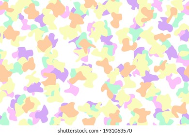 Abstract Vector Camouflage. Dirty Fabric Pattern. Rainbow Urban Camouflage Seamless Art. Holi Pastel Grunge. Multi Camo Print. Modern Multi Pattern. Repeat Military Camoflage. Seamless Camo Girl.