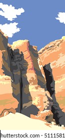 Abstract vector canyon image