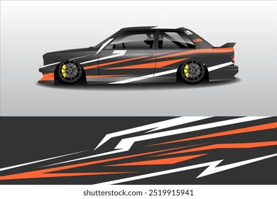 Abstract vector car wrap sticker design