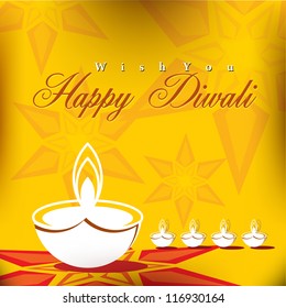 Abstract vector card design with shiny color for Diwali festival in India.