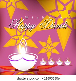 Abstract vector card design with shiny color for Diwali festival in India.