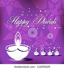 Abstract vector card design with shiny color for Diwali festival in India.