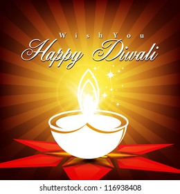 Abstract vector card design with shiny color for Diwali festival in India.