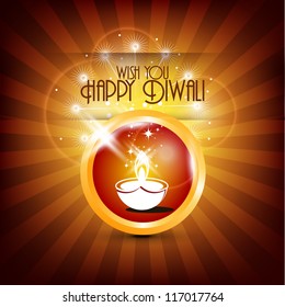 Abstract vector card design with shiny color for Diwali festival in India.
