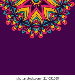 Abstract vector card template. Color waves elements. Can be used for scrap booking, celebrations.