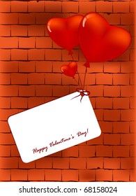 abstract vector card for Valentine's Day with copy space