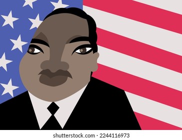 An abstract vector caricature illustration for MLK day focussing on social concepts of empathy, human dignity and dream