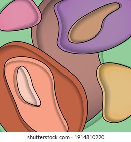 Abstract vector cartoon doodle shapes multicolor