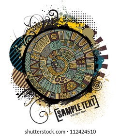 Abstract vector cartoon grunge design. Series of image