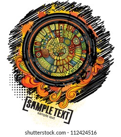 Abstract vector cartoon grunge design. Series of image