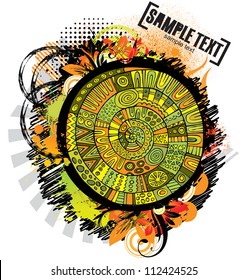 Abstract vector cartoon grunge design. Series of image
