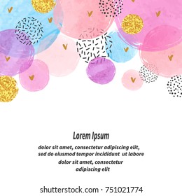 Abstract Vector Celebration Background With Watercolor Circles.