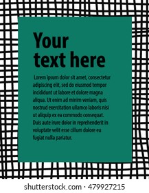 Abstract Vector cell hand drawn background. Vector doodle style mesh background. Place for your text. Template for magazine, internet banners, business cards, coupons