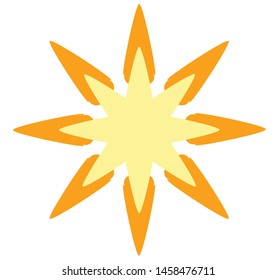 Abstract vector chaos symbol sun star bright logo