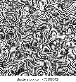 Abstract vector chaotic seamless black and white pattern hand drawn hatching