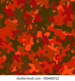 abstract vector chaotic spotted seamless pattern - red and green
