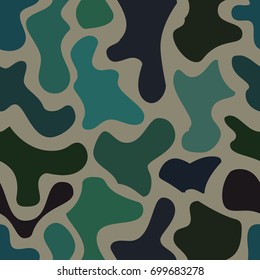 abstract vector chaotic spotted seamless pattern - blue