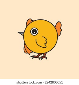 abstract vector chick logo icon. vector graphics of cute color chicks, simple elegant flat illustration style. good for nature, animal, education, etc.