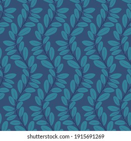 Abstract vector children's drawings, unicorns, flowers, leaves, and birds seamless pattern