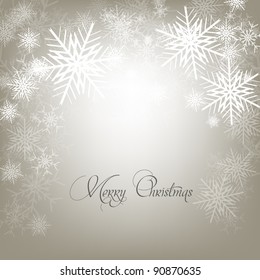 Abstract vector Christmas background with bokeh and snowflakes