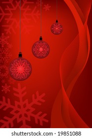 abstract vector christmas background with snowflakes and ornaments