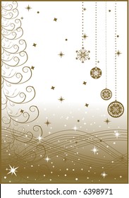  Abstract vector Christmas background with snowflakes and ornaments