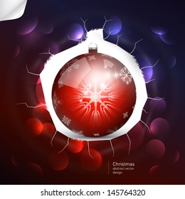 Abstract vector christmas ball on dark background