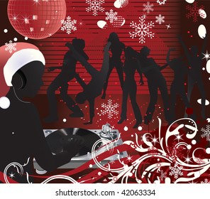 Abstract vector Christmas Concert poster.Music poster.DJ