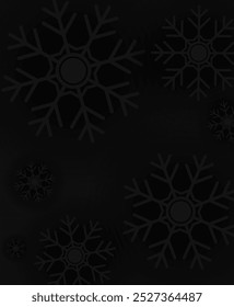 Abstract vector Christmas holiday background with dark snowflakes