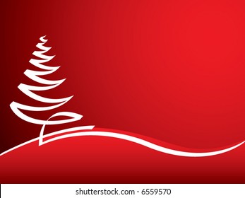 An abstract vector Christmas landscape background with space for text