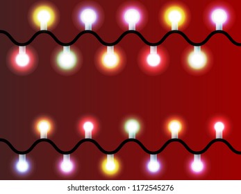 Abstract vector Christmas lights garland background, EPS10