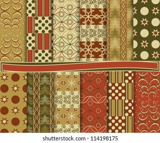 abstract vector Christmas set of paper for scrapbook