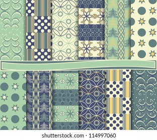 abstract vector Christmas set of paper for scrapbook