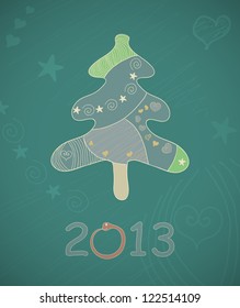 Abstract vector Christmas tree. Eps10 vector background.