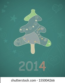 Abstract vector Christmas tree. Eps10 vector background.