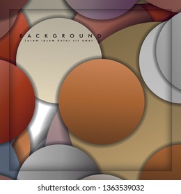 abstract vector circle background with color stone and brick gradient and shadow