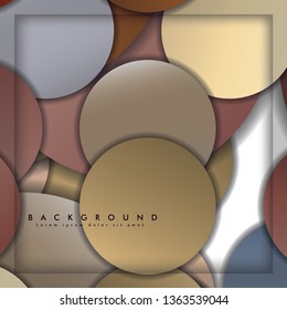 abstract vector circle background with color stone and brick gradient and shadow
